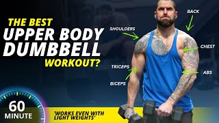 1 Hour Upper Body Dumbbell Workout no repeat challenge (60 awesome exercises)