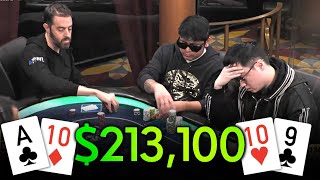 ALL IN for $213,100 Pot at SUPER HIGH Stakes Cash Game
