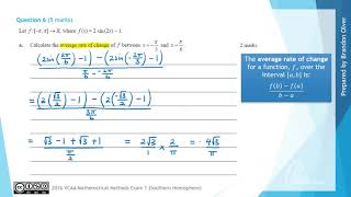 VCAA Mathematical Methods 2016 SH Exam 1 - Question 6