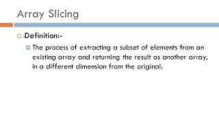 1D Array Slicing Numpy class-12 IP