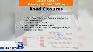 Road closures in Glenn County due to Sacramento River flooding