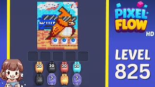 Pixel Flow Level 825 Solution Walkthrough