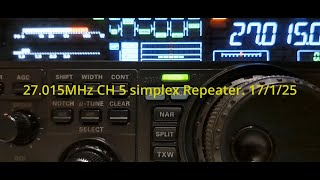 27.015MHz CH5 Simplex Repeater heard in Australia 17/1/25.