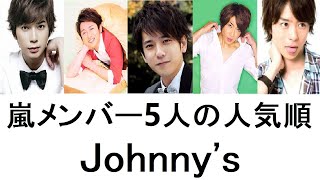 嵐メンバー5人の人気順ランキング2022最新版とプロフィール【決定版】