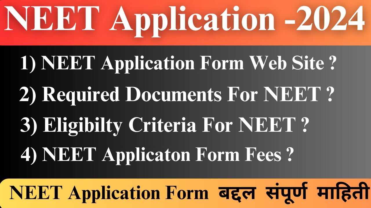 NEET 2024 Application|List Of Documents Required For NEET 2024 ...