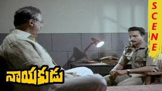 Nassar Arrests Kamal Hassan and Meets Alone in Cell - Nayakudu Movie Scenes