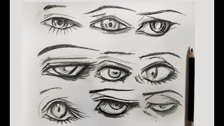 10 Formas de Dibujar Ojos / Fácil y Rápido