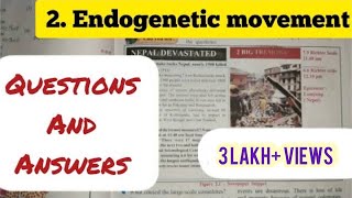 9th Std - Geography - chapter 2 Endogenetic movements questions answers exercise from textbook