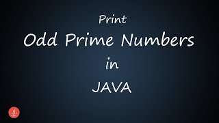 Odd Prime Numbers in JAVA || BluejCode