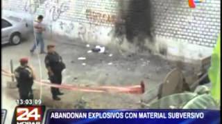 ABANDONAN EXPLOSIVOS CON MATERIAL SUBVERSIVO