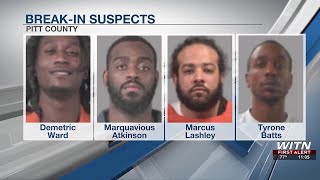Four charged in Pitt County sweepstakes break-ins
