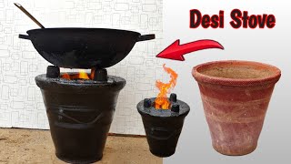EASY DIY. making charcoal stove from old plant pot