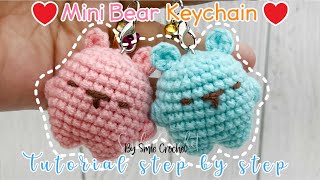 วิธีถักไหมพรม พวงกุญแจ น้องหมีน้อย สุดน่ารัก. How to Crochet Super Cute Mini Bear Keychain.