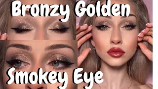 How to do Glitter Bronze and Golden Smokey Eye Look | My Skin Studio