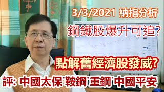 【華哥講股】03032021｜點解舊經濟股發威?｜鋼鐵股爆升可追?｜評：中國太保˙鞍鋼股份˙重慶鋼鐵˙中國平安˙