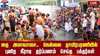 🔴LIVE : தை அமாவாசை - நெல்லை தாமிரபரணியில் புனித நீராடி தர்பனம் செய்த பக்தர்கள் | நேரலை காட்சிகள்