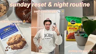 🪞sunday reset & cozy night routine 🧸💐 | baking, self-care & a little chaos 🛁🛍️