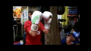 CALLUM DONNISON AGED NINE LEARNING BOXING