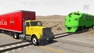 Cars vs Rails and Train - BeamNG.Drive #879