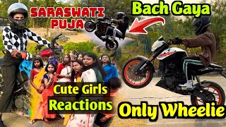 Saraswati puja in lumding | 👀 wheely reaction | cute girls