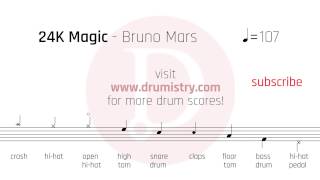 Bruno Mars - 24K Magic Drum Score