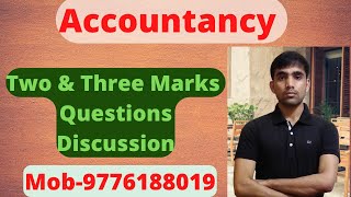 CHSE(O) AHSE II Accounting ll Two \u0026 Three Marks Theory Questions II Part-1