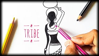 *SO EASY* How To DRAW TRIBE | Tribal Art - Drawing An African Tribe — Mousumi Zone