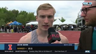 Devin Quinn | 2019 B1G 100m Champion | Post-race Interview