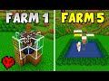 I built the BEST STARTER FARMS in Minecraft Hardcore