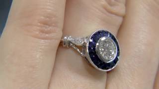 1.20 Carat Sapphire and Diamond Target Ring GR028