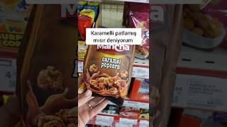 karamelli patlamış mısır deniyorumm #aburcubur #atıştırmalık #asmr