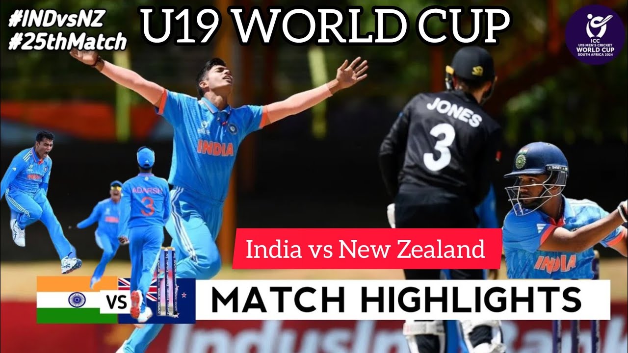 INDIA VS NEWZEALAND U19 MATCH HIGHLIGHTS | U19 WORLD CUP HIGHLIGHTS ...