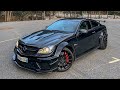 STRAIGHT PIPED Mercedes C63 AMG TERRORIZES THE STREETS !!