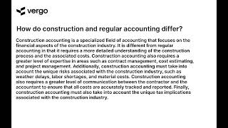 Construction Accounting vs. Regular Accounting