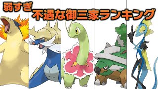 弱すぎて不遇だった御三家ポケモンランキング