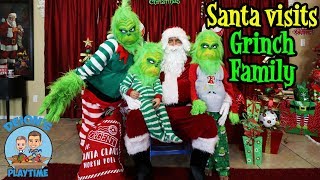 Santa visits Grinch family pretend play | Deion’s Playtime Skits