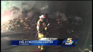 Recycling plant fire burns hundreds of pounds of cardboard