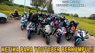 NGERI‼️RIDING RATUSAN MOTOR NUTUPIN JALAN || YAMAHA R1 TERDEPAN