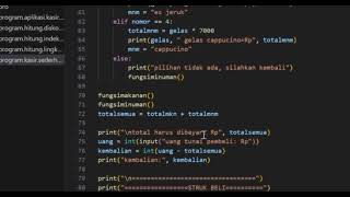 program aplikasi kasir sederhana menggunakan python