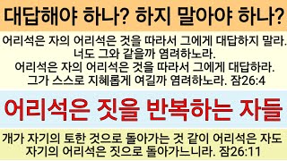 일요낮예배ㆍ반복된 어리석음에서 탈피하여 새해에는 지혜로운 자가 되자ㆍ잠26:1~12