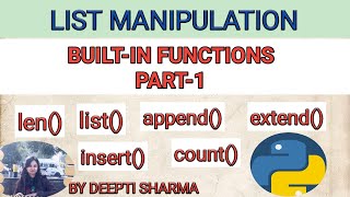 Built-In Functions | List functions in Python | Python Tutorial | Part-8 | Class -XI | IP | CS