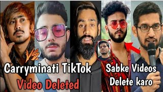 Carryminati Youtube vs Tiktokers video delated chenal why | Elvish yadav | Lakshay chaudhary|replay