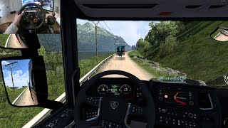 Scania x Mercedes Convoy | Euro Truck Simulator 2 | Steering Wheel Gameplay