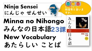 Ninja Sensei Minna no Nihongo L23 New vocabulary にんじゃせんせいのみんなの日本語23課あたらしい ことば