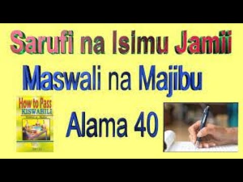 Sarufi | Isimu Jamii | Fasihi Simulizi | KCSE Kiswahili Karatasi Ya ...