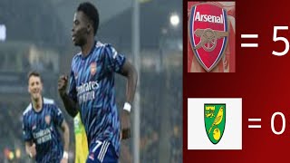 Arsenal vs Norwich city 5:0 all goals and highlights