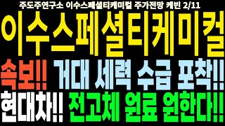 이수스페셜티케미컬/이수스페셜티케미칼 주가전망] 속보!! 거대 세력 수급 포착!! 현대차!! 전고체 원료 원한다!! feat.주도주연구소DS 케빈