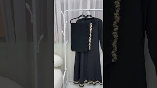 New Black Beige Embroidery Abaya - Shop Now