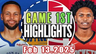 Golden State Warriors VS Houston Rockets Game 1st Highlights Feb 13,2025 NBA Season 2024-25