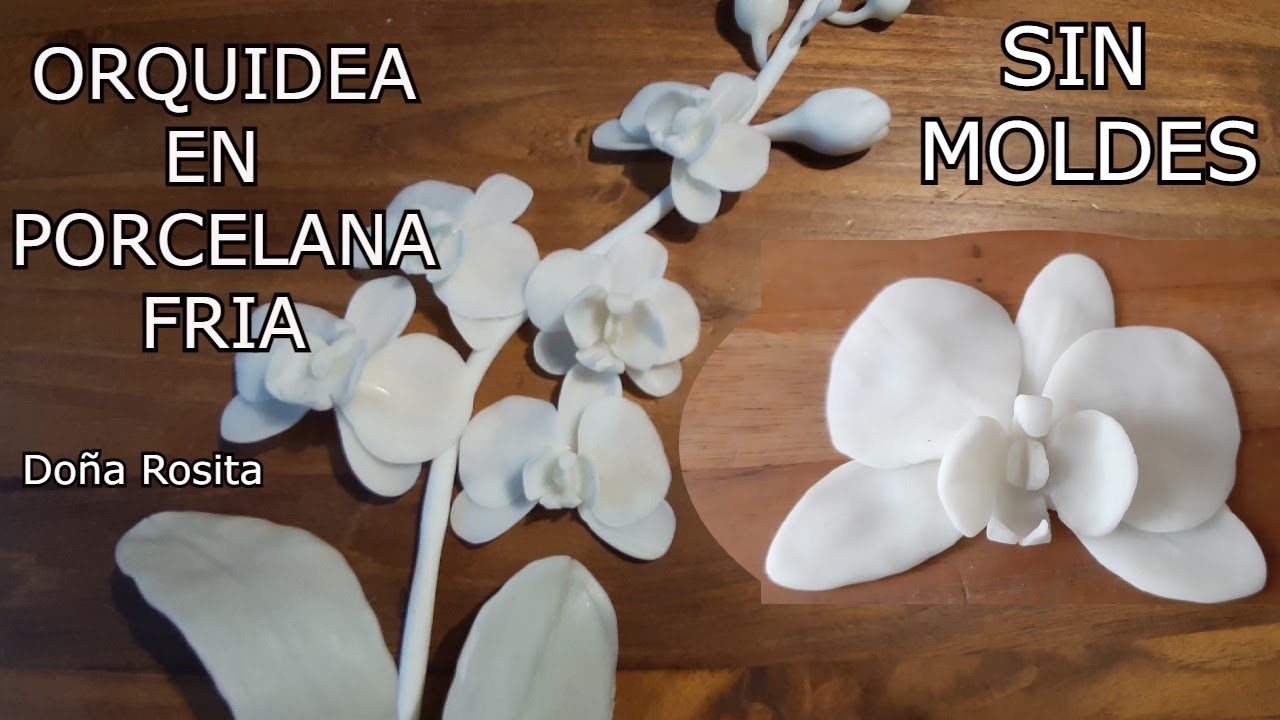 Como Hacer Flor De Orquidea Con PORCELANA FRIA Casera SIN MOLDES 🌺🌺 ...